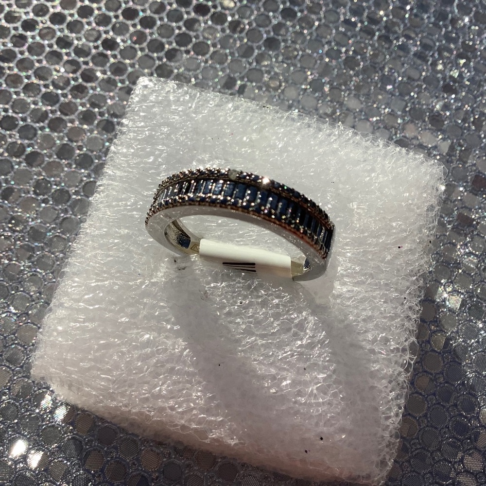 Brass Band Ring in Silvertone  Size 6.5